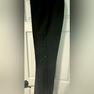 Ann Taylor Marissa Black Pant with button detail.